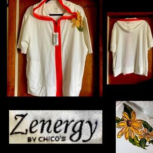 16/18 Asian Bloom Osaka Elbow Jacket Zenergy by Chico’s Size 3